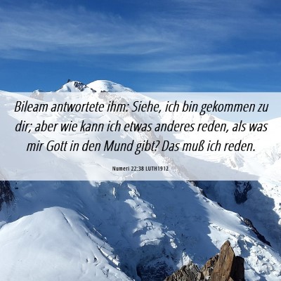 Picture 06 - Numeri 22:38 LUTH1912 - Bileam antwortete ihm: Siehe, ich bin gekommen zu - Bible Verse Picture