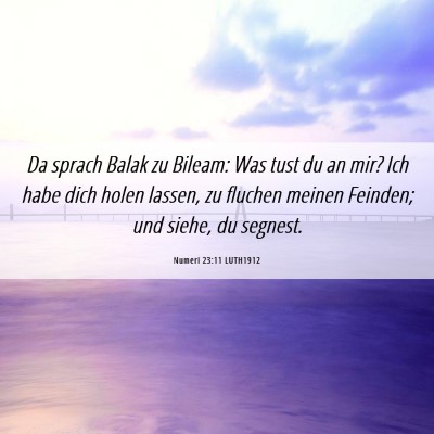 Picture 06 - Numeri 23:11 LUTH1912 - Da sprach Balak zu Bileam: Was tust du an mir? - Bible Verse Picture