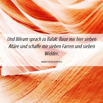 Picture 06 - Numeri 23:29 LUTH1912 - Und Bileam sprach zu Balak: Baue mir hier sieben - Bible Verse Picture