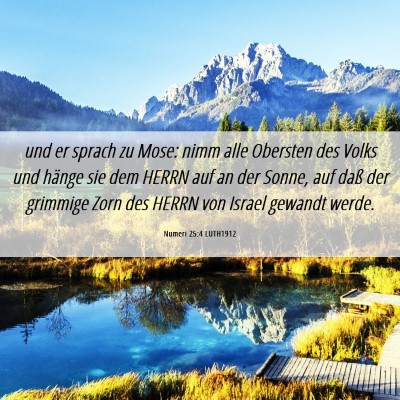 Picture 06 - Numeri 25:4 LUTH1912 - und er sprach zu Mose: nimm alle Obersten des - Bible Verse Picture