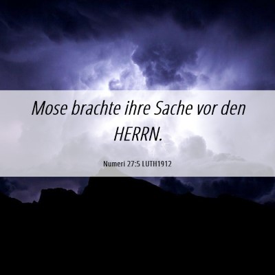 Picture 06 - Numeri 27:5 LUTH1912 - Mose brachte ihre Sache vor den - Bible Verse Picture