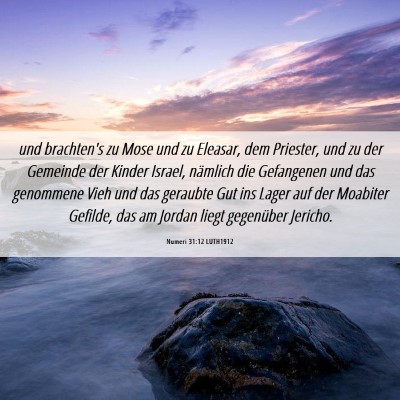 Picture 06 - Numeri 31:12 LUTH1912 - und brachten's zu Mose und zu Eleasar, dem - Bible Verse Picture