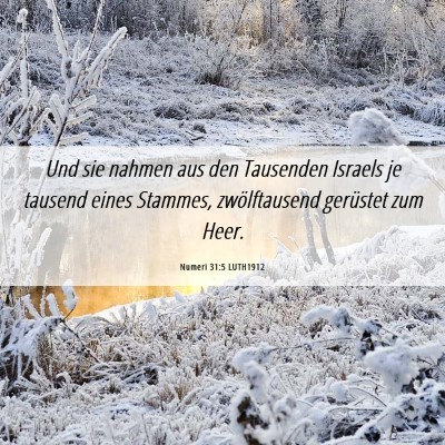 Picture 06 - Numeri 31:5 LUTH1912 - Und sie nahmen aus den Tausenden Israels je - Bible Verse Picture