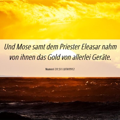 Picture 06 - Numeri 31:51 LUTH1912 - Und Mose samt dem Priester Eleasar nahm von ihnen - Bible Verse Picture