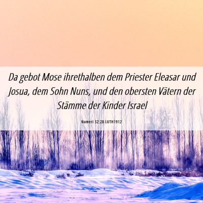 Picture 06 - Numeri 32:28 LUTH1912 - Da gebot Mose ihrethalben dem Priester Eleasar - Bible Verse Picture