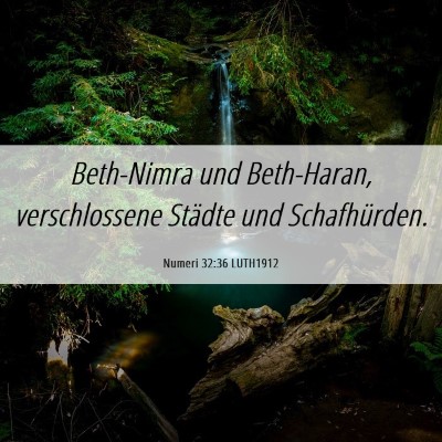 Picture 06 - Numeri 32:36 LUTH1912 - Beth-Nimra und Beth-Haran, verschlossene Städte - Bible Verse Picture
