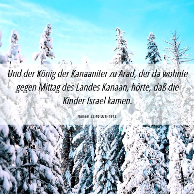 Picture 06 - Numeri 33:40 LUTH1912 - Und der König der Kanaaniter zu Arad, der da - Bible Verse Picture
