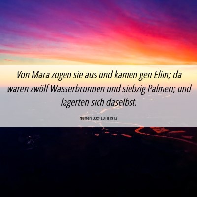 Picture 06 - Numeri 33:9 LUTH1912 - Von Mara zogen sie aus und kamen gen Elim; da - Bible Verse Picture