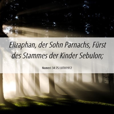Picture 06 - Numeri 34:25 LUTH1912 - Elizaphan, der Sohn Parnachs, Fürst des Stammes - Bible Verse Picture