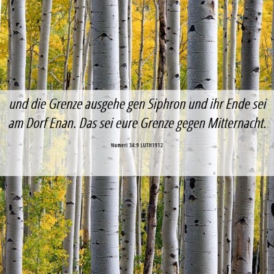 Picture 06 - Numeri 34:9 LUTH1912 - und die Grenze ausgehe gen Siphron und ihr Ende - Bible Verse Picture