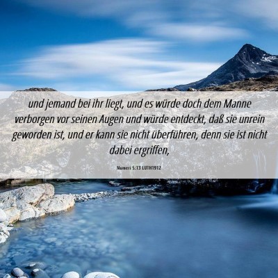 Picture 06 - Numeri 5:13 LUTH1912 - und jemand bei ihr liegt, und es würde doch dem - Bible Verse Picture