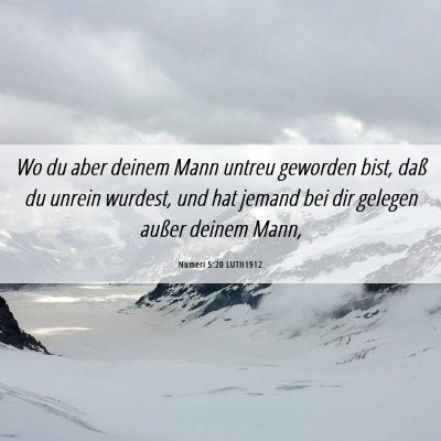 Picture 06 - Numeri 5:20 LUTH1912 - Wo du aber deinem Mann untreu geworden bist, daß - Bible Verse Picture