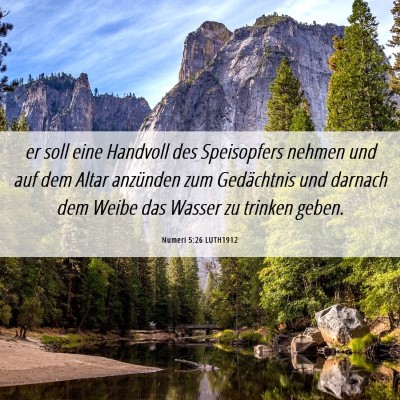 Picture 06 - Numeri 5:26 LUTH1912 - er soll eine Handvoll des Speisopfers nehmen und - Bible Verse Picture