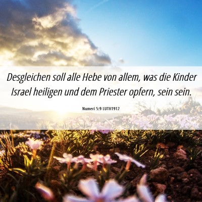 Picture 06 - Numeri 5:9 LUTH1912 - Desgleichen soll alle Hebe von allem, was die - Bible Verse Picture