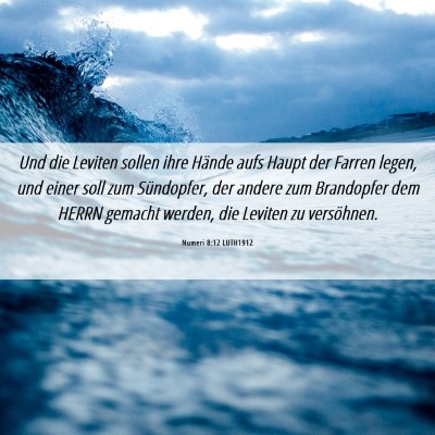 Picture 06 - Numeri 8:12 LUTH1912 - Und die Leviten sollen ihre Hände aufs Haupt der - Bible Verse Picture