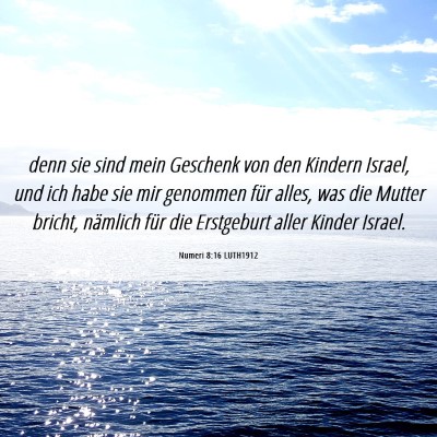 Picture 06 - Numeri 8:16 LUTH1912 - denn sie sind mein Geschenk von den Kindern - Bible Verse Picture