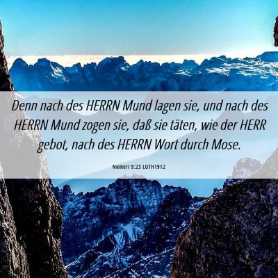 Picture 06 - Numeri 9:23 LUTH1912 - Denn nach des HERRN Mund lagen sie, und nach des - Bible Verse Picture