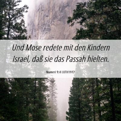 Picture 06 - Numeri 9:4 LUTH1912 - Und Mose redete mit den Kindern Israel, daß sie - Bible Verse Picture