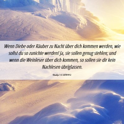 Picture 06 - Obadja 1:5 LUTH1912 - Wenn Diebe oder Räuber zu Nacht über dich - Bible Verse Picture