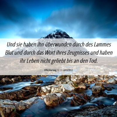 Picture 06 - Offenbarung 12:11 LUTH1912 - Und sie haben ihn überwunden durch des Lammes - Bible Verse Picture