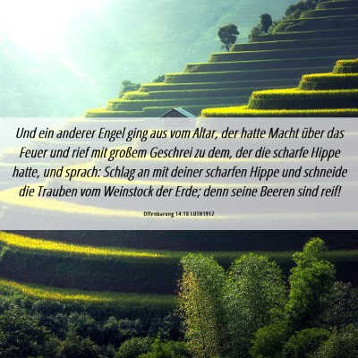 Picture 06 - Offenbarung 14:18 LUTH1912 - Und ein anderer Engel ging aus vom Altar, der - Bible Verse Picture