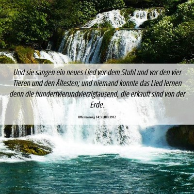 Picture 06 - Offenbarung 14:3 LUTH1912 - Und sie sangen ein neues Lied vor dem Stuhl und - Bible Verse Picture