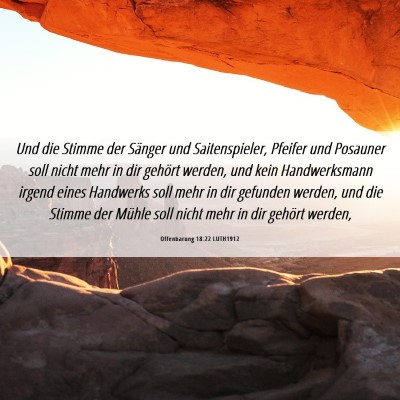 Picture 06 - Offenbarung 18:22 LUTH1912 - Und die Stimme der Sänger und Saitenspieler, - Bible Verse Picture