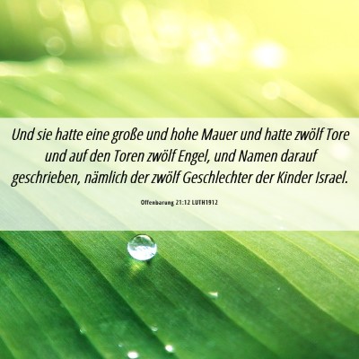 Picture 06 - Offenbarung 21:12 LUTH1912 - Und sie hatte eine große und hohe Mauer und - Bible Verse Picture