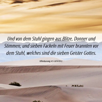 Picture 06 - Offenbarung 4:5 LUTH1912 - Und von dem Stuhl gingen aus Blitze, Donner und - Bible Verse Picture