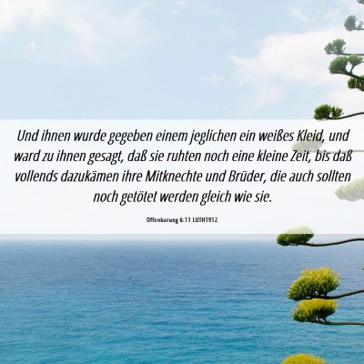 Picture 06 - Offenbarung 6:11 LUTH1912 - Und ihnen wurde gegeben einem jeglichen ein - Bible Verse Picture