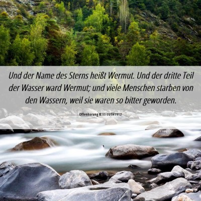Picture 06 - Offenbarung 8:11 LUTH1912 - Und der Name des Sterns heißt Wermut. Und der - Bible Verse Picture