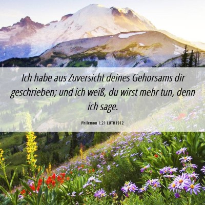 Picture 06 - Philemon 1:21 LUTH1912 - Ich habe aus Zuversicht deines Gehorsams dir - Bible Verse Picture