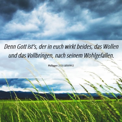 Picture 06 - Philipper 2:13 LUTH1912 - Denn Gott ist's, der in euch wirkt beides, das - Bible Verse Picture