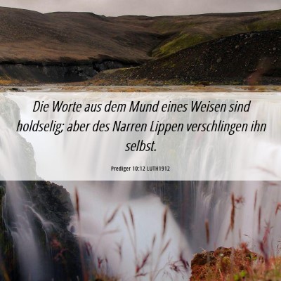 Picture 06 - Prediger 10:12 LUTH1912 - Die Worte aus dem Mund eines Weisen sind - Bible Verse Picture