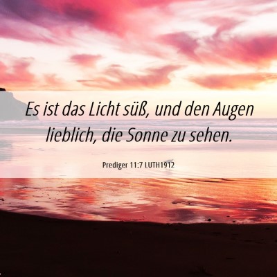 Picture 06 - Prediger 11:7 LUTH1912 - Es ist das Licht süß, und den Augen lieblich, - Bible Verse Picture