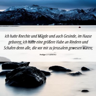 Picture 06 - Prediger 2:7 LUTH1912 - ich hatte Knechte und Mägde und auch Gesinde, im - Bible Verse Picture