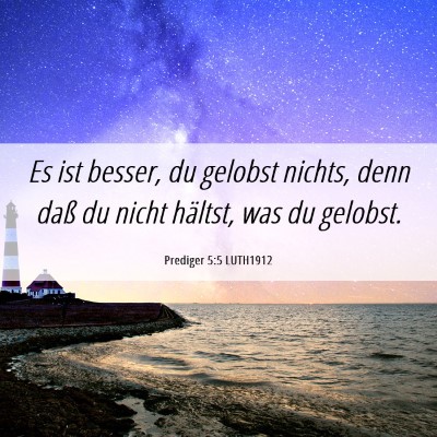 Picture 06 - Prediger 5:5 LUTH1912 - Es ist besser, du gelobst nichts, denn daß du - Bible Verse Picture