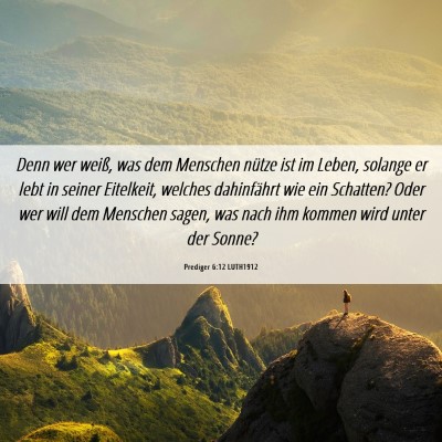 Picture 06 - Prediger 6:12 LUTH1912 - Denn wer weiß, was dem Menschen nütze ist im - Bible Verse Picture