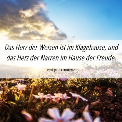 Picture 06 - Prediger 7:4 LUTH1912 - Das Herz der Weisen ist im Klagehause, und das - Bible Verse Picture