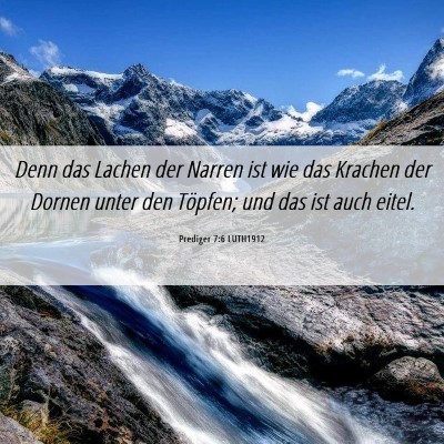 Picture 06 - Prediger 7:6 LUTH1912 - Denn das Lachen der Narren ist wie das Krachen - Bible Verse Picture