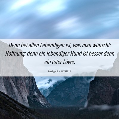 Picture 06 - Prediger 9:4 LUTH1912 - Denn bei allen Lebendigen ist, was man wünscht: - Bible Verse Picture