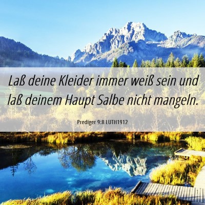 Picture 06 - Prediger 9:8 LUTH1912 - Laß deine Kleider immer weiß sein und laß - Bible Verse Picture