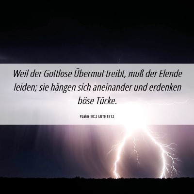 Picture 06 - Psalm 10:2 LUTH1912 - Weil der Gottlose Übermut treibt, muß der - Bible Verse Picture
