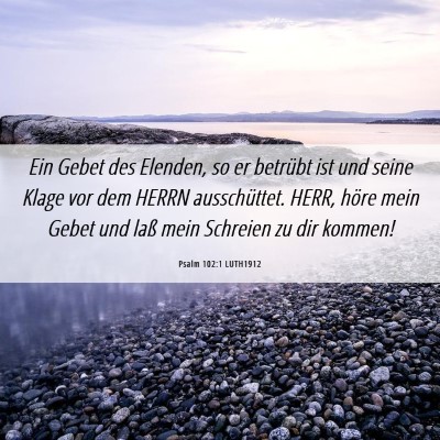 Picture 06 - Psalm 102:1 LUTH1912 - Ein Gebet des Elenden, so er betrübt ist und - Bible Verse Picture