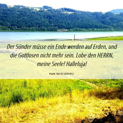 Picture 06 - Psalm 104:35 LUTH1912 - Der Sünder müsse ein Ende werden auf Erden, und - Bible Verse Picture