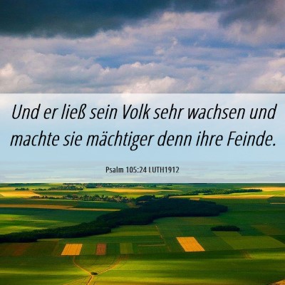 Picture 06 - Psalm 105:24 LUTH1912 - Und er ließ sein Volk sehr wachsen und machte - Bible Verse Picture