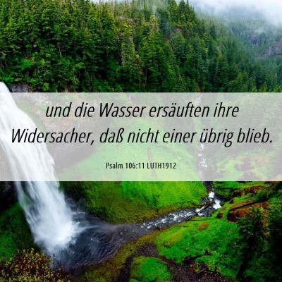 Picture 06 - Psalm 106:11 LUTH1912 - und die Wasser ersäuften ihre Widersacher, daß - Bible Verse Picture