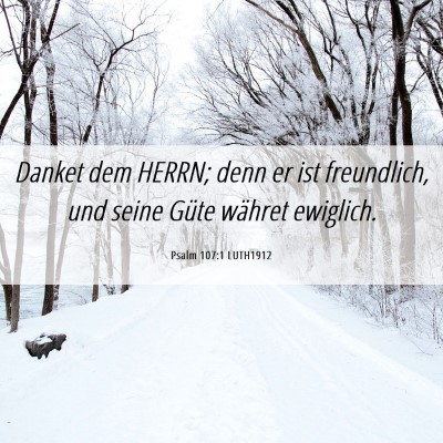 Picture 06 - Psalm 107:1 LUTH1912 - Danket dem HERRN; denn er ist freundlich, und - Bible Verse Picture