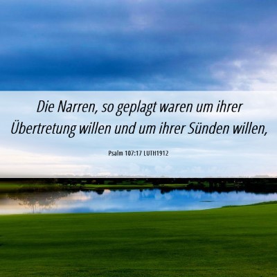 Picture 06 - Psalm 107:17 LUTH1912 - Die Narren, so geplagt waren um ihrer - Bible Verse Picture