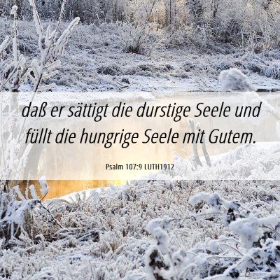 Picture 06 - Psalm 107:9 LUTH1912 - daß er sättigt die durstige Seele und füllt - Bible Verse Picture